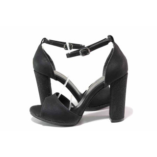 Черни анатомични дамски сандали, здрава еко-кожа - официални обувки за лятото N 100019742