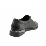Черни анатомични дамски обувки с равна подметка, естествена кожа - всекидневни обувки за пролетта и есента N 100019787