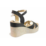 Черни дамски сандали, здрава еко-кожа - ежедневни обувки за лятото N 100020240