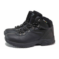 Черни юношески боти, еко-кожа и текстилна материя - ежедневни обувки за есента и зимата N 100020416