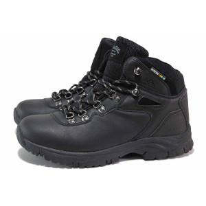 Черни юношески боти, еко-кожа и текстилна материя - ежедневни обувки за есента и зимата N 100020416