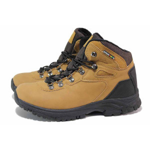 Бежови юношески боти, еко-кожа и текстилна материя - всекидневни обувки за есента и зимата N 100020415