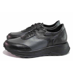 Сиви анатомични спортни дамски обувки, естествена кожа - спортни обувки за пролетта и есента N 100020558