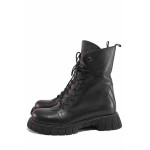 Черни дамски боти, естествена кожа - всекидневни обувки за есента и зимата N 100020666