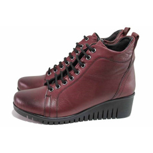 Винени анатомични дамски боти, естествена кожа - ежедневни обувки за есента и зимата N 100020736