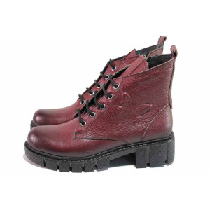 Винени анатомични дамски боти, естествена кожа - ежедневни обувки за есента и зимата N 100020849