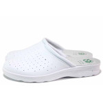 Бели анатомични мъжки чехли, здрава еко-кожа - всекидневни обувки за целогодишно ползване N 100020303