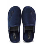 Тъмносини домашни чехли, текстилна материя - всекидневни обувки за есента и зимата N 100020387
