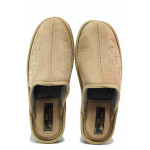 Бежови анатомични домашни чехли, текстилна материя - ежедневни обувки за есента и зимата N 100020390