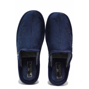 ТъмноСини анатомични домашни чехли, текстилна материя - всекидневни обувки за есента и зимата N 100020391