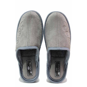 Сиви анатомични домашни чехли, текстилна материя - ежедневни обувки за есента и зимата N 100020392