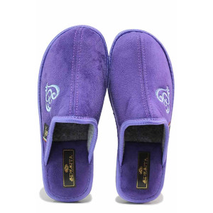 Лилави анатомични домашни чехли, текстилна материя - всекидневни обувки за есента и зимата N 100020395