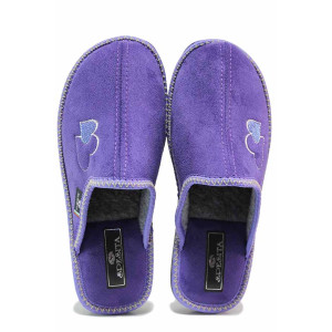 Лилави анатомични домашни чехли, текстилна материя - ежедневни обувки за есента и зимата N 100020396