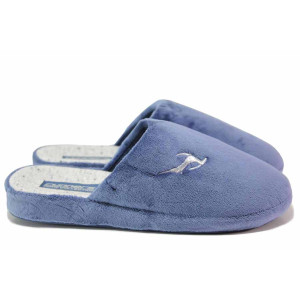 Тъмносини домашни чехли, текстилна материя - ежедневни обувки за есента и зимата N 100020463