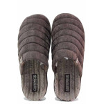 Кафяви анатомични домашни чехли, текстилна материя - ежедневни обувки за есента и зимата N 100020469