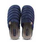 ТъмноСини анатомични домашни чехли, текстилна материя - всекидневни обувки за есента и зимата N 100020470