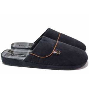 Черни анатомични домашни чехли, текстилна материя - ежедневни обувки за есента и зимата N 100020471