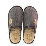 Кафяви анатомични домашни чехли, текстилна материя - всекидневни обувки за есента и зимата N 100020474