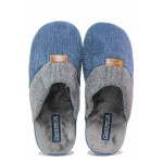 Сини анатомични анатомични домашни чехли, текстилна материя - ежедневни обувки за есента и зимата N 100020481