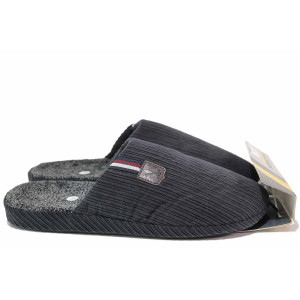 Черни анатомични домашни чехли, текстилна материя - всекидневни обувки за есента и зимата N 100020486