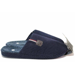 ТъмноСини анатомични домашни чехли, текстилна материя - всекидневни обувки за есента и зимата N 100020488