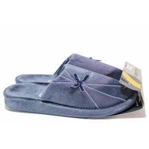 Сини анатомични домашни чехли, текстилна материя - всекидневни обувки за есента и зимата N 100020490
