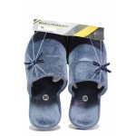 Сини анатомични домашни чехли, текстилна материя - всекидневни обувки за есента и зимата N 100020490