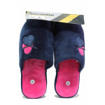 ТъмноСини анатомични домашни чехли, текстилна материя - ежедневни обувки за есента и зимата N 100020491