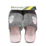 Сиви анатомични домашни чехли, текстилна материя - всекидневни обувки за есента и зимата N 100020492