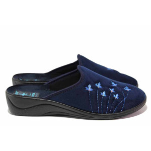 ТъмноСини анатомични анатомични анатомични домашни чехли, текстилна материя - всекидневни обувки за целогодишно ползване N 100020511