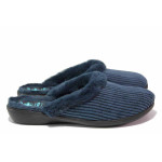 Сини анатомични домашни чехли, текстилна материя - ежедневни обувки за целогодишно ползване N 100020526