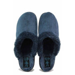 Сини анатомични домашни чехли, текстилна материя - ежедневни обувки за целогодишно ползване N 100020526