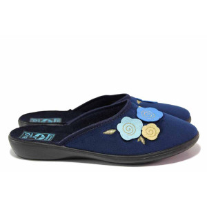 Сини анатомични домашни чехли, текстилна материя - всекидневни обувки за целогодишно ползване N 100020527