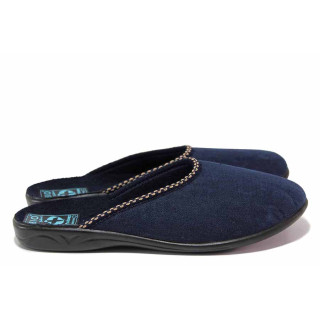 Сини анатомични домашни чехли, текстилна материя - ежедневни обувки за целогодишно ползване N 100020528