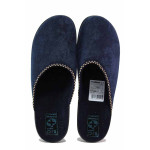 Сини анатомични домашни чехли, текстилна материя - ежедневни обувки за целогодишно ползване N 100020528