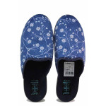 Сини анатомични домашни чехли, текстилна материя - всекидневни обувки за целогодишно ползване N 100020529
