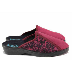 Винени анатомични домашни чехли, текстилна материя - всекидневни обувки за целогодишно ползване N 100020535