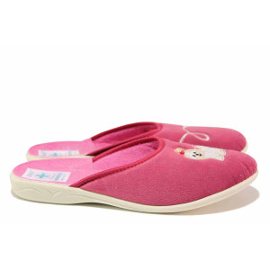 Розови анатомични домашни чехли, текстилна материя - всекидневни обувки за целогодишно ползване N 100020538