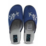 ТъмноСини анатомични домашни чехли, текстилна материя - всекидневни обувки за целогодишно ползване N 100020541