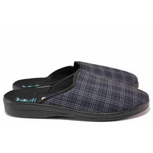 Сиви анатомични домашни чехли, текстилна материя - всекидневни обувки за целогодишно ползване N 100020548