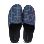 Сини анатомични домашни чехли, текстилна материя - ежедневни обувки за целогодишно ползване N 100020549