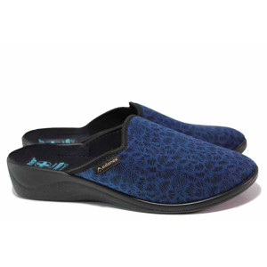 Сини анатомични анатомични домашни чехли, текстилна материя - всекидневни обувки за целогодишно ползване N 100020550