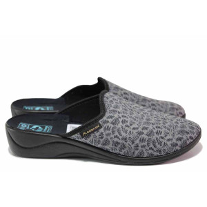 Сиви анатомични домашни чехли, текстилна материя - ежедневни обувки за целогодишно ползване N 100020551