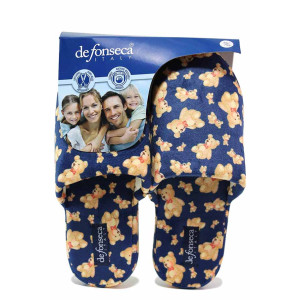 Сини анатомични домашни чехли, текстилна материя - ежедневни обувки за есента и зимата N 100020603