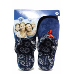 Сини анатомични домашни чехли, текстилна материя - ежедневни обувки за есента и зимата N 100020605