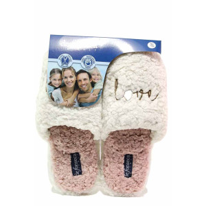 Бели домашни чехли, текстилна материя - всекидневни обувки за есента и зимата N 100020606