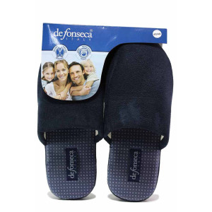 Сини анатомични анатомични домашни чехли, текстилна материя - ежедневни обувки за есента и зимата N 100020609