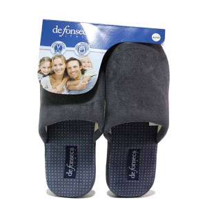 Сиви анатомични домашни чехли, текстилна материя - всекидневни обувки за есента и зимата N 100020610