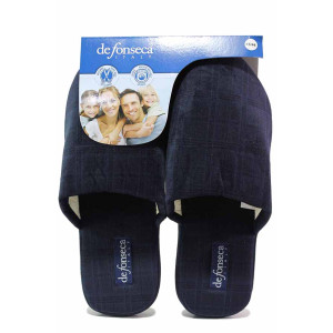 ТъмноСини анатомични домашни чехли, текстилна материя - ежедневни обувки за есента и зимата N 100020613