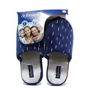 Сини анатомични домашни чехли, текстилна материя - всекидневни обувки за есента и зимата N 100020618